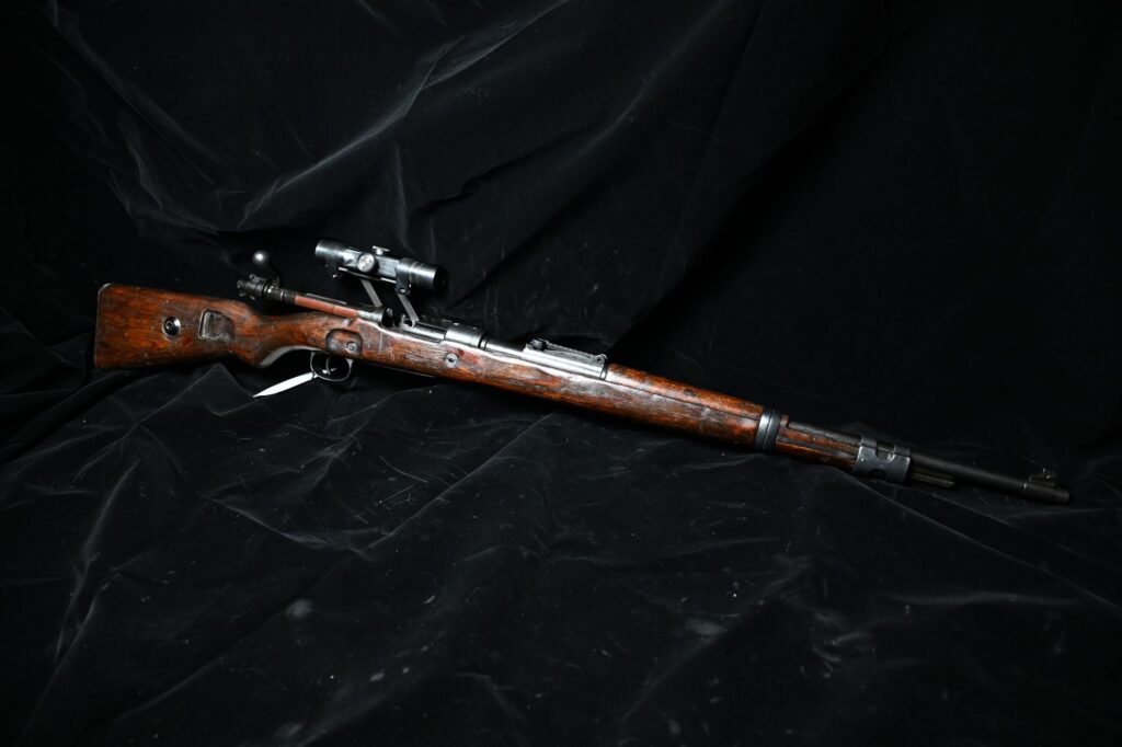 German K98k Mauser 8mm – dot 1943 Brunn, Swept-Back ZF4 Sniper Clone w/ ZF K43 Scope